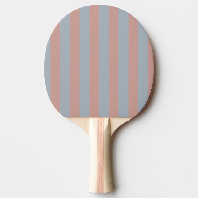 Millennial Pink And Ice Blue Colour Block Stripes  Ping Pong Paddle (Front)