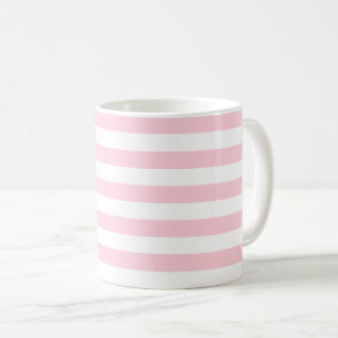 Millennial Pink and White Stripes Coffee Mug