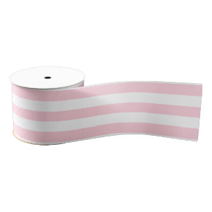 Millennial Pink and White Stripes Grosgrain Ribbon