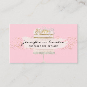 Millennial Pink Cake Artist Business Card