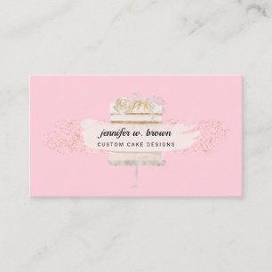 Millennial Pink Cake Artist Business Card