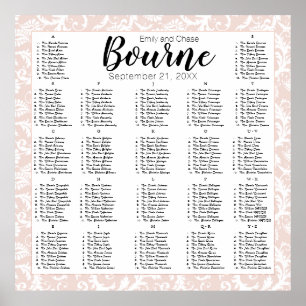 Millennial Pink Your Photo Wedding Seating Chart