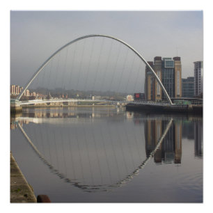 Millennium Bridge & Baltic Mill, Gateshead, UK Poster