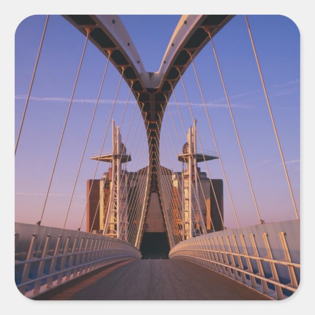 Millennium Bridge, Lowry Centre, Salford Square Sticker (Front)