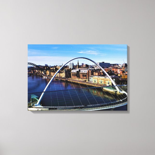Millennium Bridge Newcastle UK Photo Canvas Print (Front)