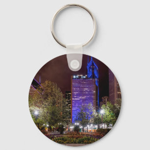 Millennium Park Spring Season Night Key Ring