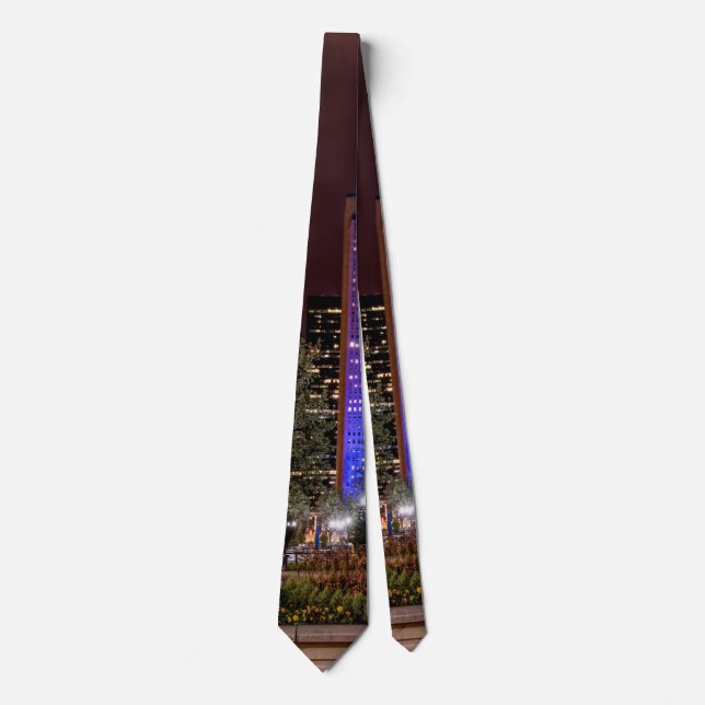 Millennium Park Spring Season Night Neck Tie (Front)