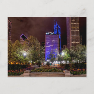 Millennium Park Spring Season Night Postcard