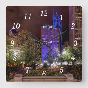 Millennium Park Spring Season Night Wall Clock
