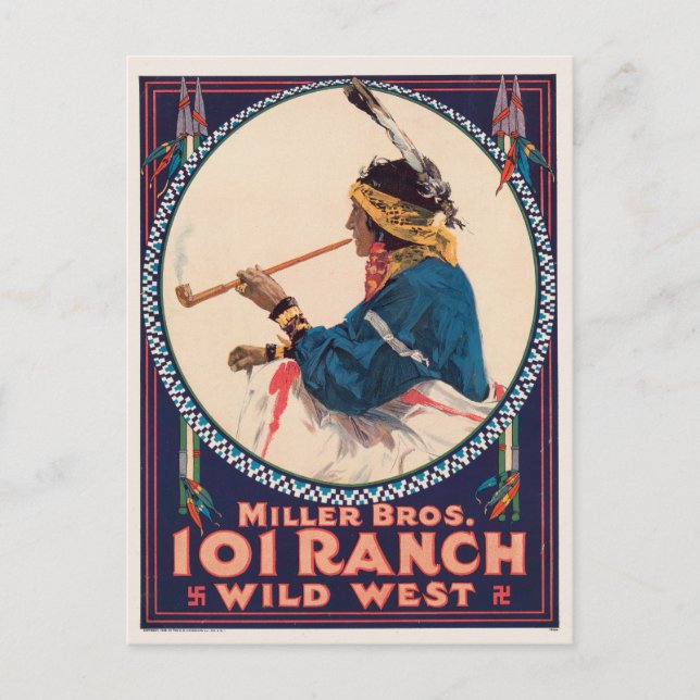 Miller Bros. 101 Ranch, Wild West Circus Poster Postcard (Front)