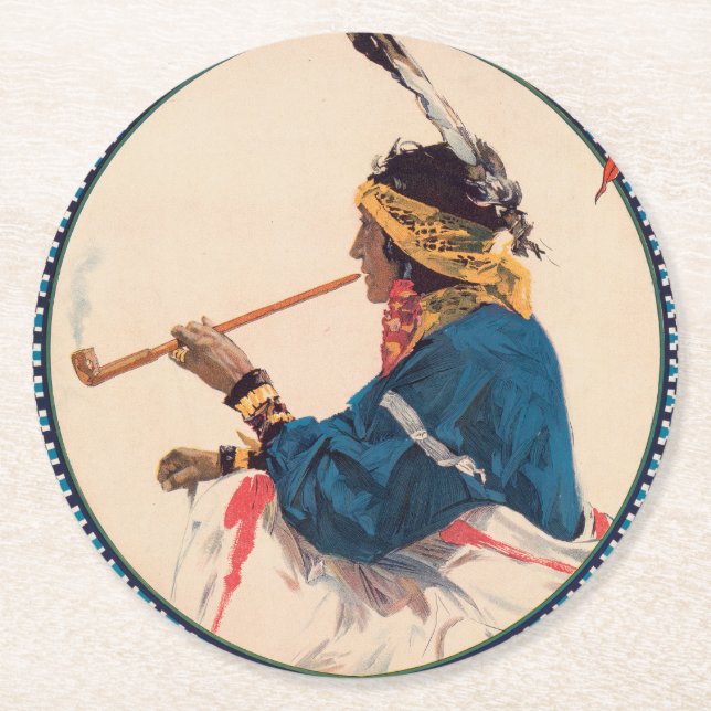 Miller Bros. 101 Ranch, Wild West Circus Poster Round Paper Coaster (Front)