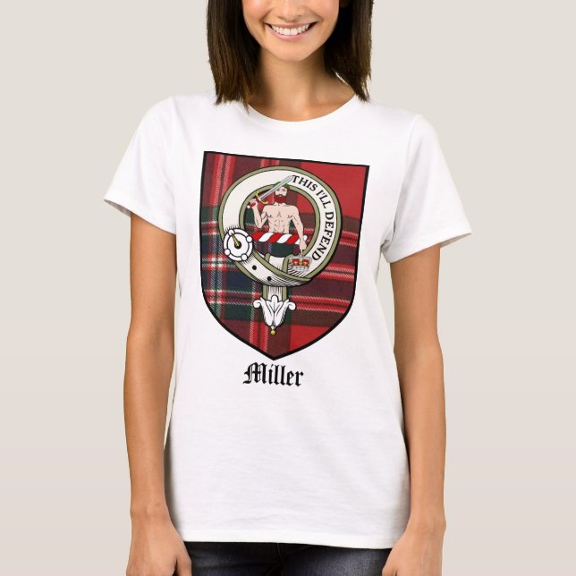 Miller Clan Crest Badge Tartan T-Shirt (Front)