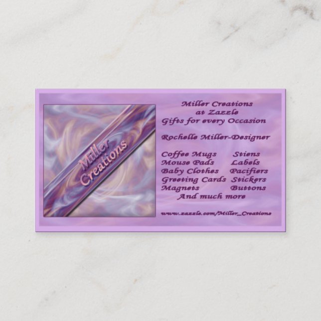 Miller Creations Business Card (Front)