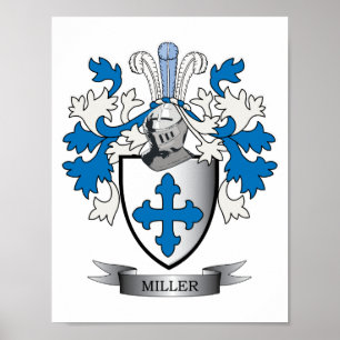 Miller Family Crest Coat of Arms Poster