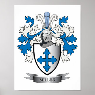 Miller Family Crest Coat of Arms Poster