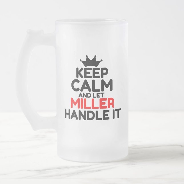 MILLER FROSTED GLASS BEER MUG (Left)