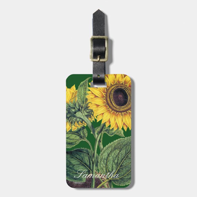 Miller: Sunflower Luggage Tag (Front Vertical)