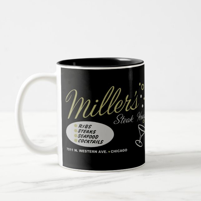 Miller's Steak House, Chicago, Illinois Two-Tone Coffee Mug (Left)
