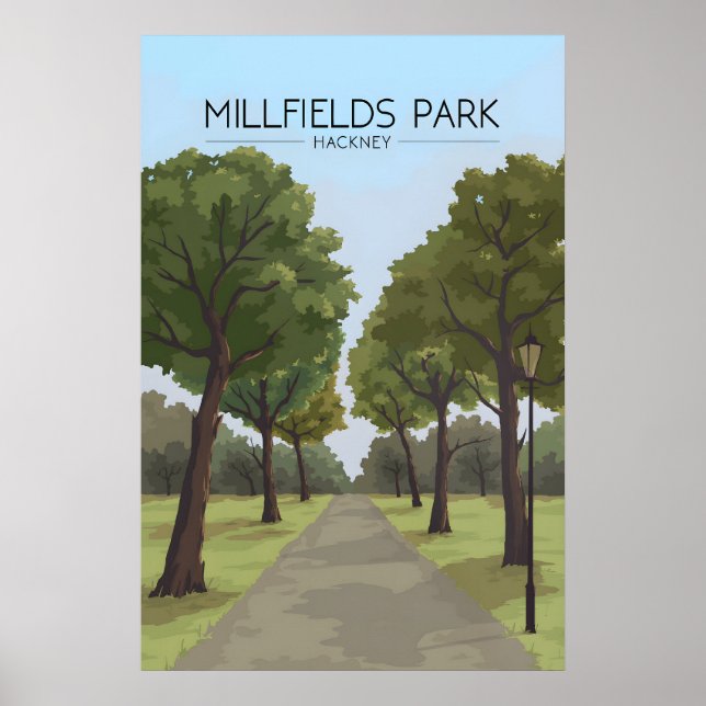 Millfields Park Hackney London Travel Poster (Front)