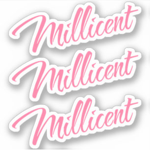 Millicent name pink decorative cursive x3