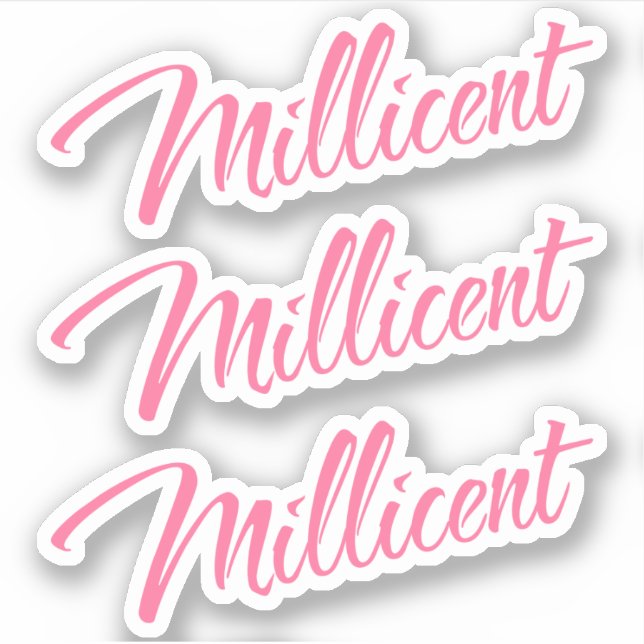 Millicent name pink decorative cursive x3 (Front)