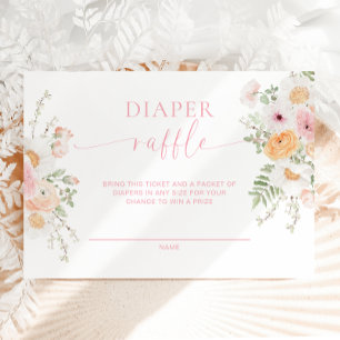 Millie Floral Baby Shower Diaper Raffle Ticket Enclosure Card