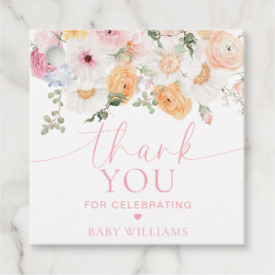 Millie Floral Baby Shower Thank You Favour Favour Tags