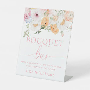Millie Floral Bouquet Bar Pedestal Sign