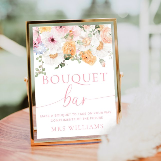Millie Floral Bouquet Bar Sign (Bouquet Bar Sign Millie )