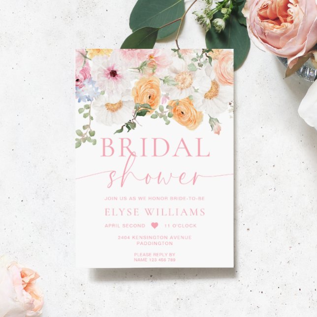 Millie Floral Bridal Shower Invitation (Bridal Shower Invitation Millie )