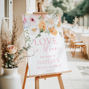 Millie Floral Love In Bloom Bridal Shower Welcome Poster
