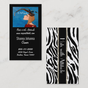 "Millinery Fashion - Hats with Attitude" DIVA Business Card