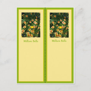 Million Bells Pretty Bookmark Postcard
