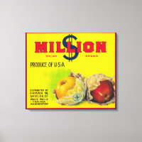 Million Dollar Apple Label - Walla Walla, WA