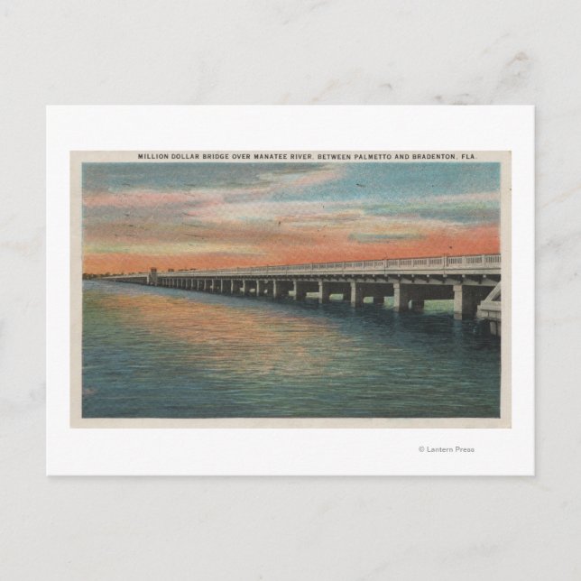 Million Dollar Bridge over Manatee River, Postcard (Front)