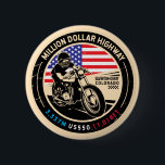 Million Dollar Highway Colorado Motorcycle 6 Cm Round Badge<br><div class="desc">Million Dollar Highway done in a vintage,  distressed style emblem. It is a famous scenic drive found in Colorado and apart of the San Juan Skyway.</div>