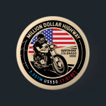 Million Dollar Highway Colorado Motorcycle 6 Cm Round Badge<br><div class="desc">Million Dollar Highway done in a vintage,  distressed style emblem. It is a famous scenic drive found in Colorado and apart of the San Juan Skyway.</div>
