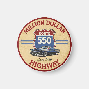Million Dollar Highway Route 550 classic car gift Magnet
