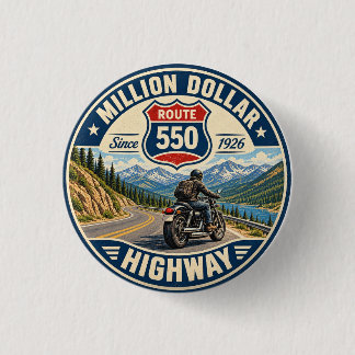 Million Dollar Highway Route 550 motorcycle gifts 3 Cm Round Badge