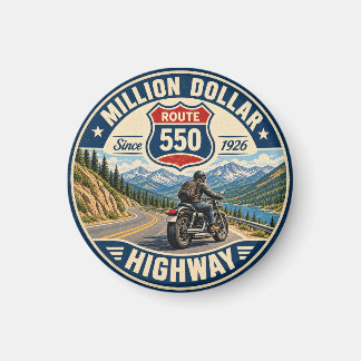 Million Dollar Highway Route 550 motorcycle gifts Magnet