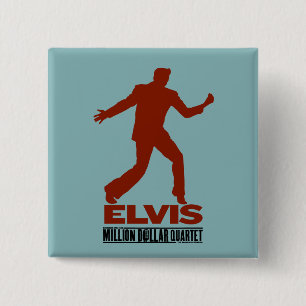 Million Dollar Quartet Elvis 15 Cm Square Badge