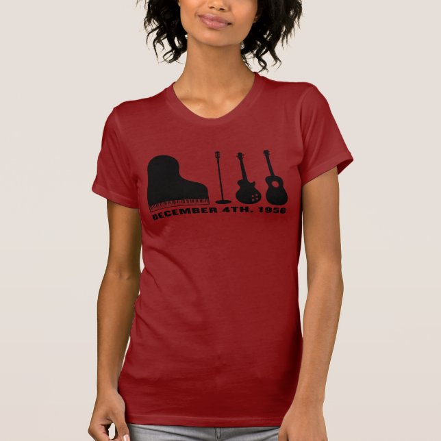 Million Dollar Quartet Instruments - Black T-Shirt (Front)