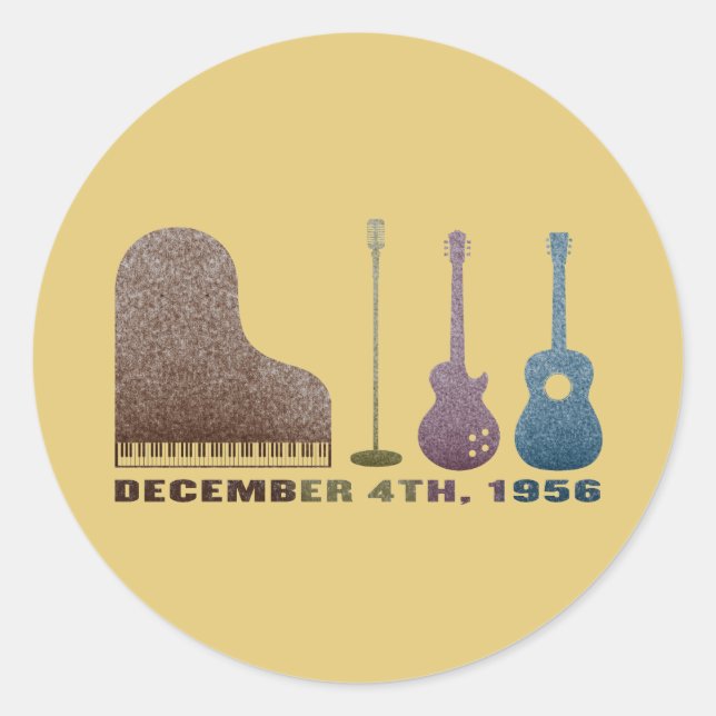 Million Dollar Quartet Instruments - Colour Classic Round Sticker (Front)