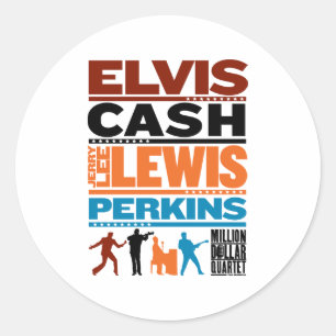 Million Dollar Quartet Names Classic Round Sticker