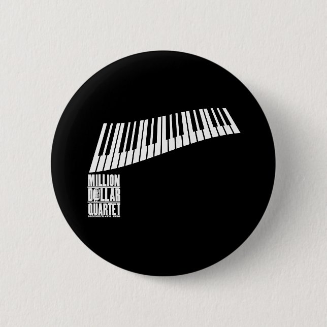 Million Dollar Quartet Piano - White 6 Cm Round Badge (Front)