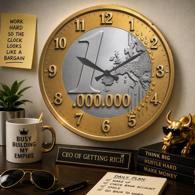 Million Euro Coin Wall Clock Design, Funny Wealth  (Creator Uploaded)