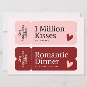 Million Kisses and Dinner Valentine's Day Card