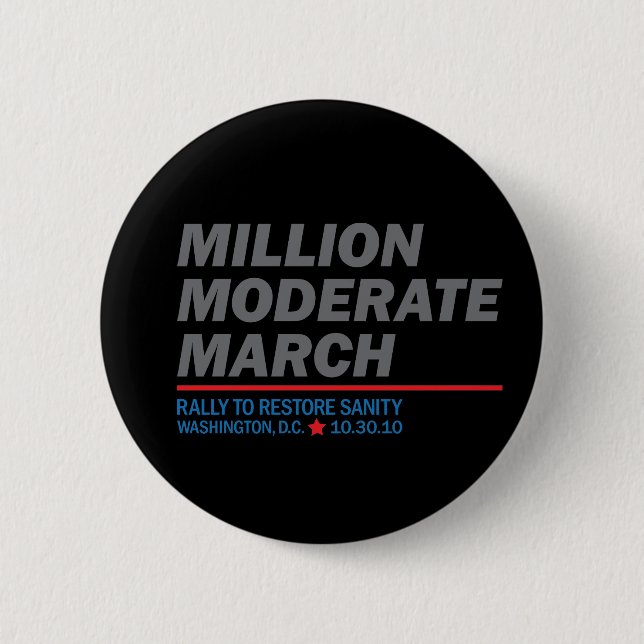 Million Moderate March 6 Cm Round Badge (Front)
