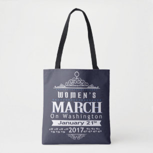 Million Women's March on Washington 2017 Blue tote Bag