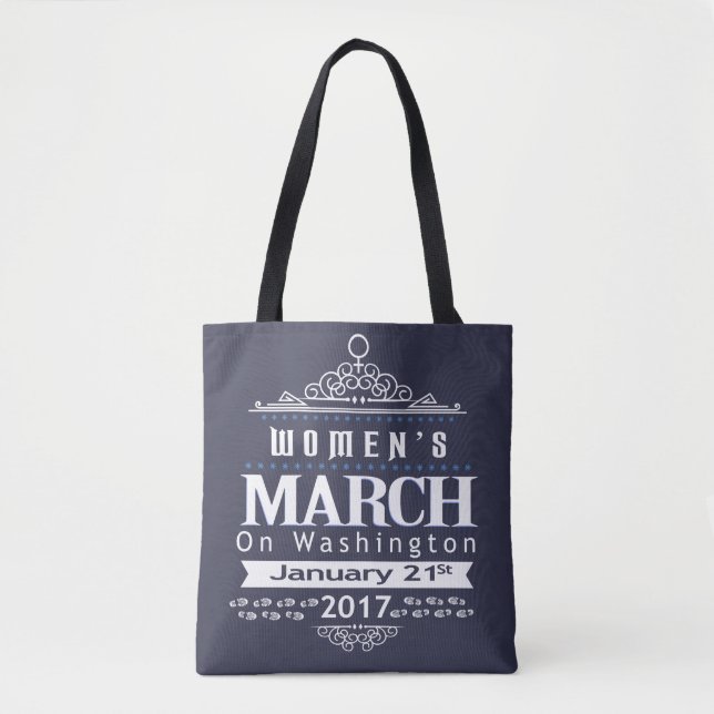 Million Women's March on Washington 2017 Blue tote Bag (Front)